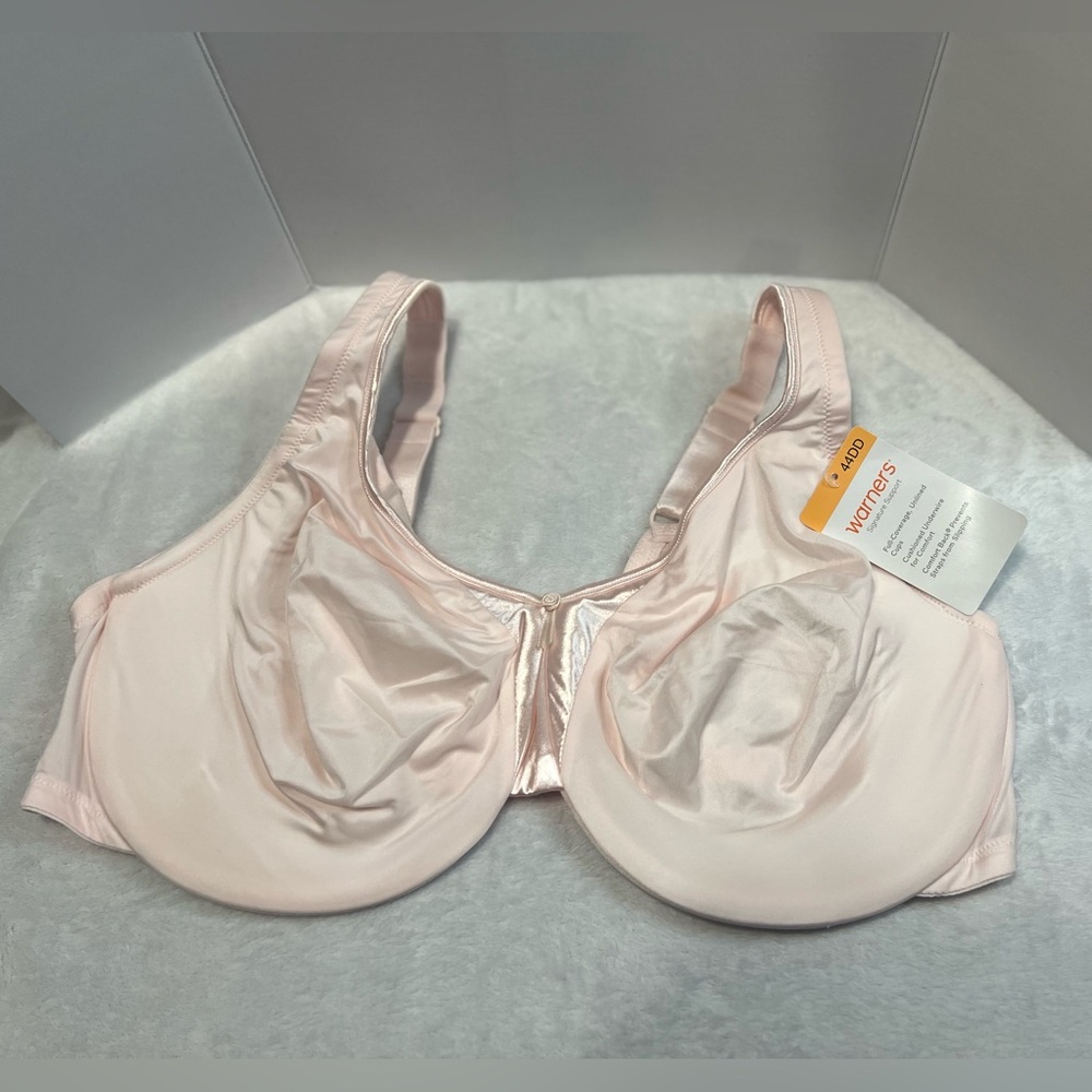 Warners Signature Support Light Pink Bra Size 44 DD Full Coverage Underwire NWT